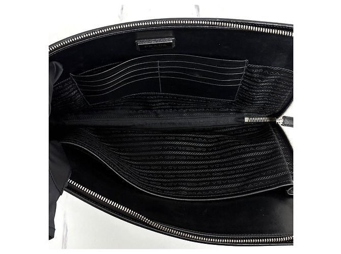 Prada Pochette à documents Saffiano Noire - vue 9