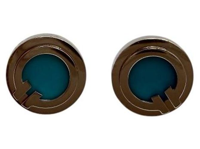 Tiffany & Co Pendientes de círculo en oro blanco y turquesa - vista 3