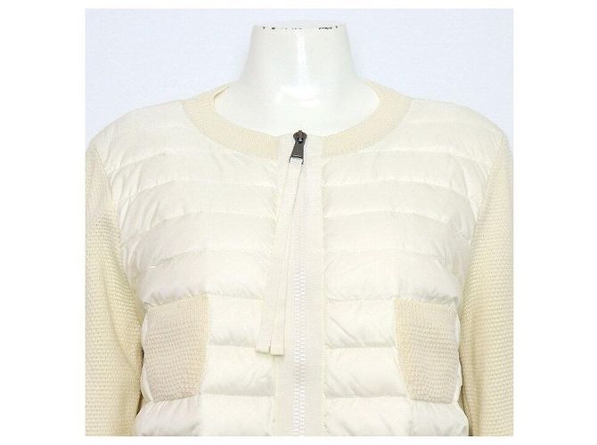 Moncler Gesteppte Strickjacke für Damen Weiß - Ansicht 2
