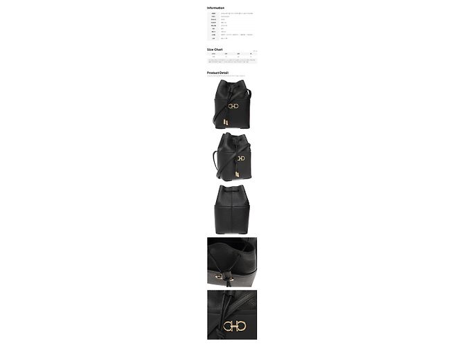 Salvatore Ferragamo Borsa Secchiello Double Gancini Oro Nero - vista 2