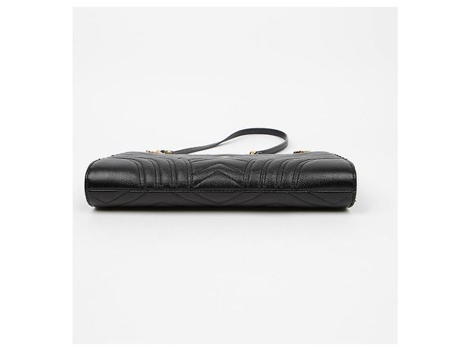 Gucci Borsa a tracolla con catena GG Marmont in pelle Medium Nera Nero - vista 5