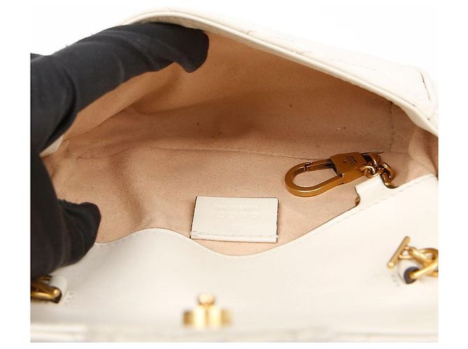 Gucci Borsa Super Mini GG Marmont Matelassé White Bianco - vista 14