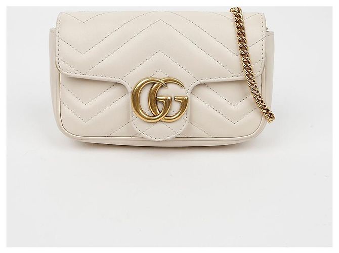 Gucci Borsa Super Mini GG Marmont Matelassé White Bianco - vista 2