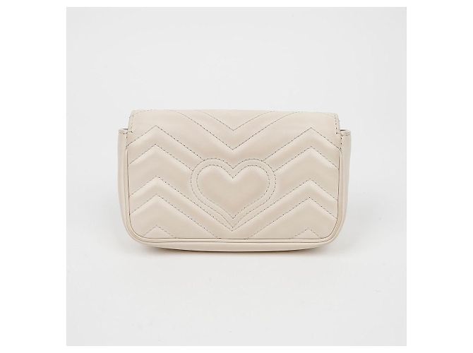 Gucci Borsa Super Mini GG Marmont Matelassé White Bianco - vista 4
