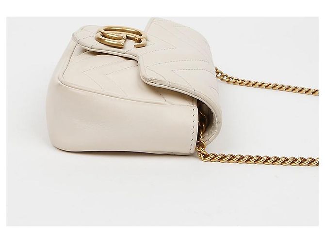 Gucci Borsa Super Mini GG Marmont Matelassé White Bianco - vista 5