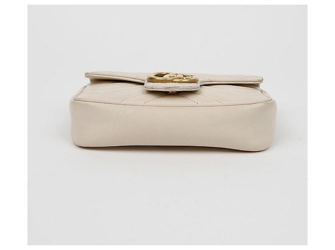 Gucci Borsa Super Mini GG Marmont Matelassé White Bianco - vista 8