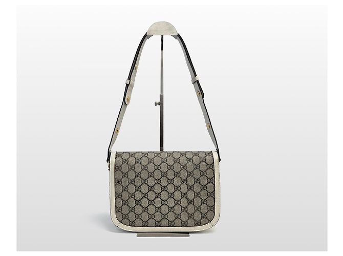 Horsebit 1955 Gucci Borsa a tracolla Beige Horsebit GG Supreme Canvas Marrone - vista 4