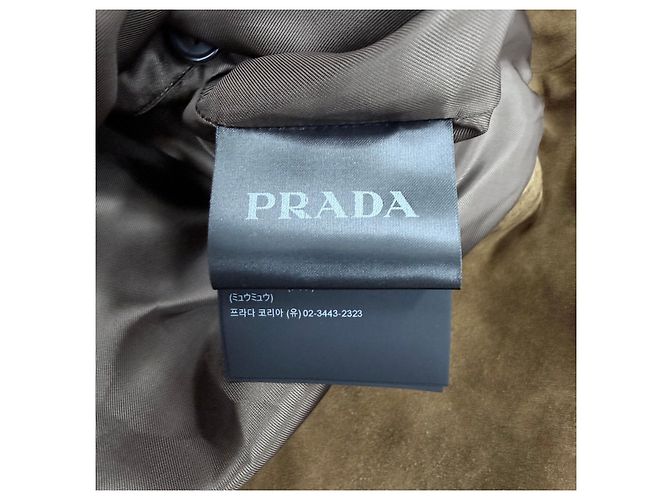 Giacca Biker in Camoscio Prada Marrone - vista 7