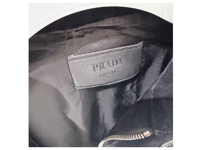 Prada Velours-Denim-Bomberjacke Schwarz - Ansicht 6