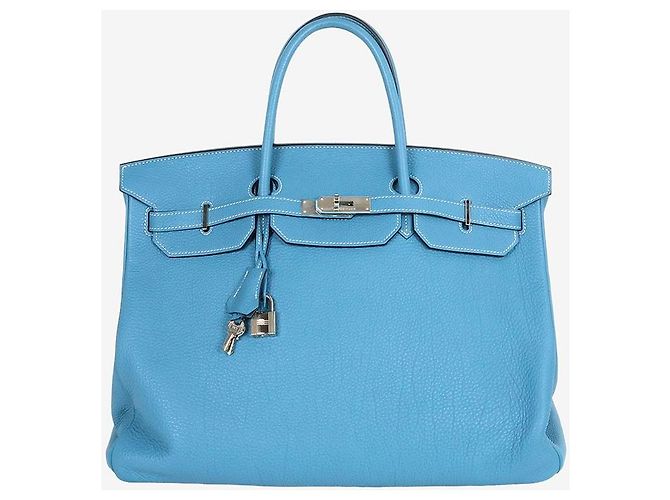 Hermès Birkin Blue Jean Silver Hardware Blau - Ansicht 3
