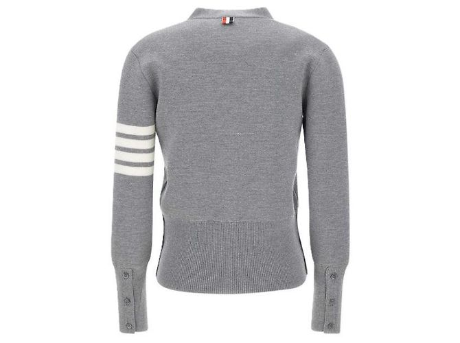 Thom Browne V-Ausschnitt Cardigan aus Milano-Strick aus Wolle Braun - Ansicht 5