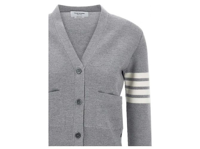 Thom Browne V-Ausschnitt Cardigan aus Milano-Strick aus Wolle Braun - Ansicht 6