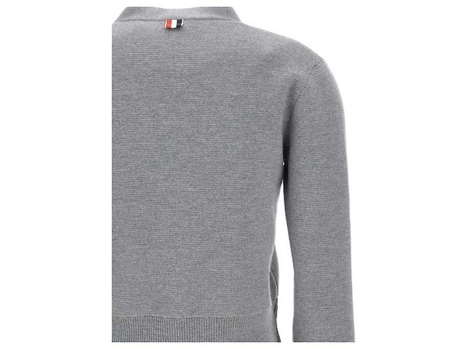 Thom Browne V-Ausschnitt Cardigan aus Milano-Strick aus Wolle Braun - Ansicht 7