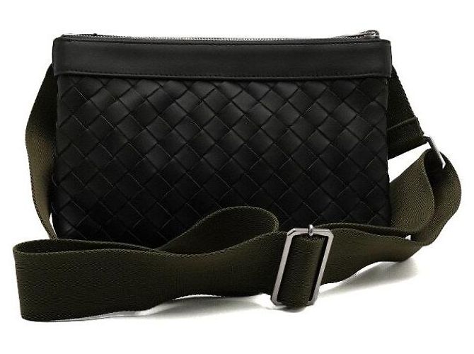 Bottega Veneta Dark Green Leather Intrechiate Duo Messenger Unisex Shoulder Bag and Crossbody Bag - view 4
