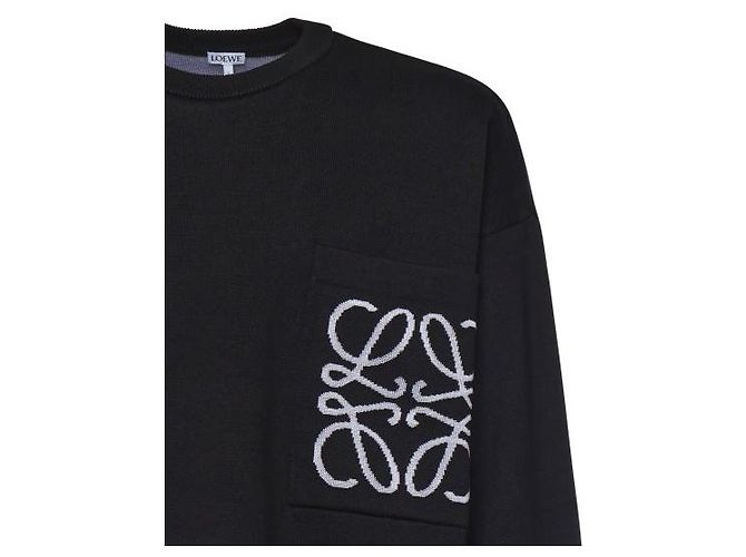 Loewe Anagram Pullover mit Taschen aus Baumwolle Weiß - Ansicht 4
