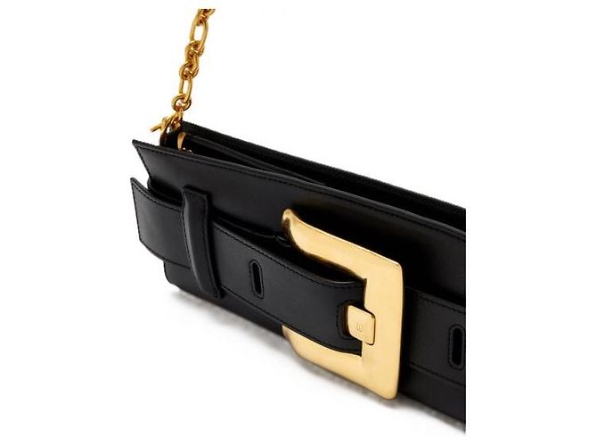 Balmain Clutch Anthem in vitello Nero - vista 4