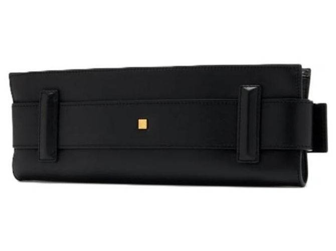 Balmain Clutch Anthem in vitello Nero - vista 5