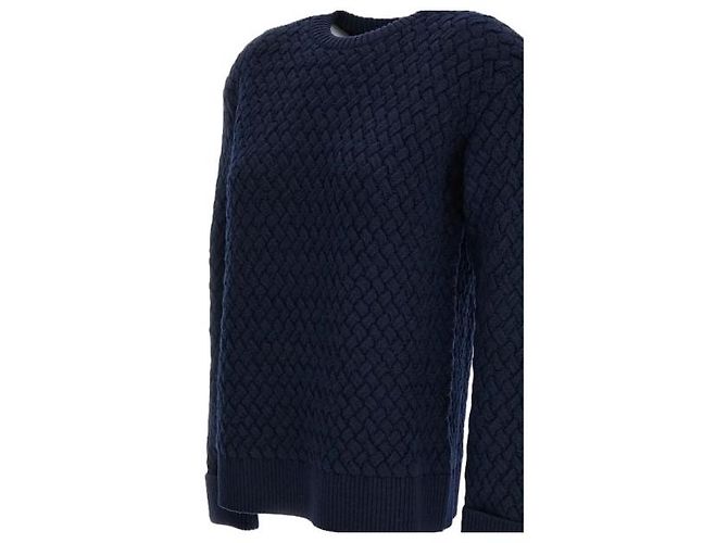 Bottega Veneta Intrecciato Wollpullover Blau - Ansicht 5