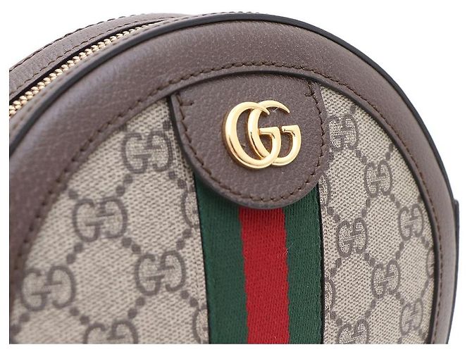 Gucci Borsa a tracolla e spalla Mini GG Round Chain Marrone - vista 6