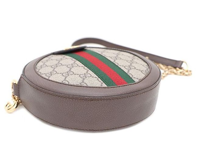 Gucci Borsa a tracolla e spalla Mini GG Round Chain Marrone - vista 7