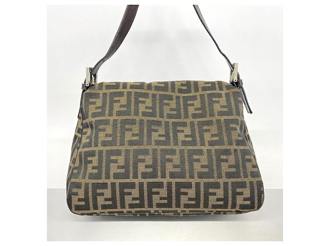Borsa a secchiello Fendi Zucca Mamma in nylon e canvas Marrone - vista 11