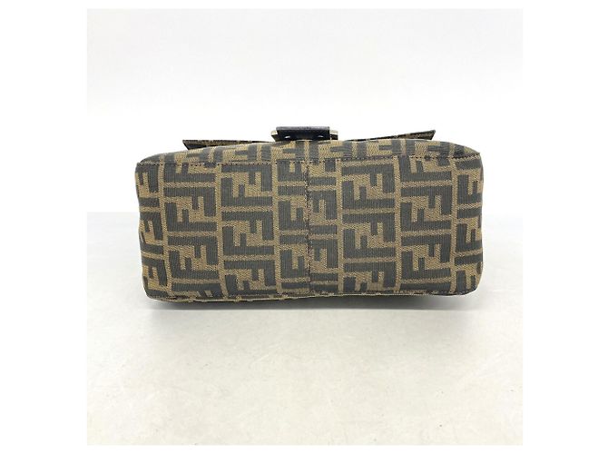 Borsa a secchiello Fendi Zucca Mamma in nylon e canvas Marrone - vista 3
