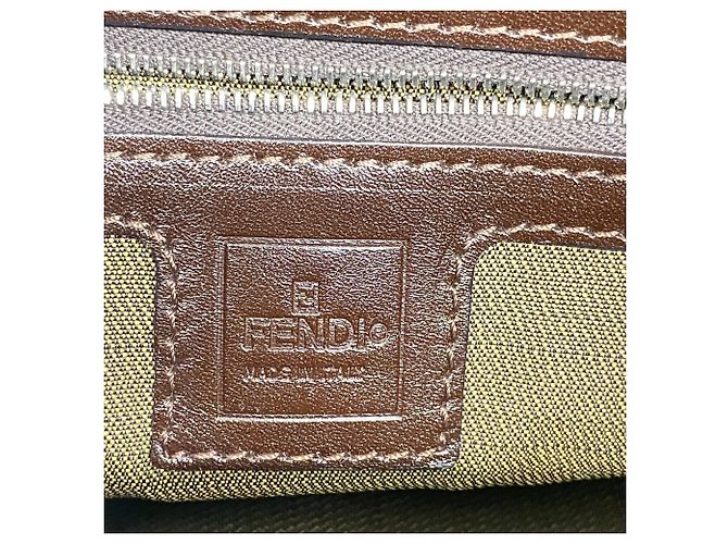 Borsa a secchiello Fendi Zucca Mamma in nylon e canvas Marrone - vista 5