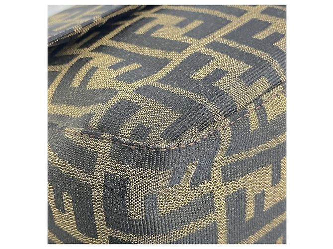 Borsa a secchiello Fendi Zucca Mamma in nylon e canvas Marrone - vista 6