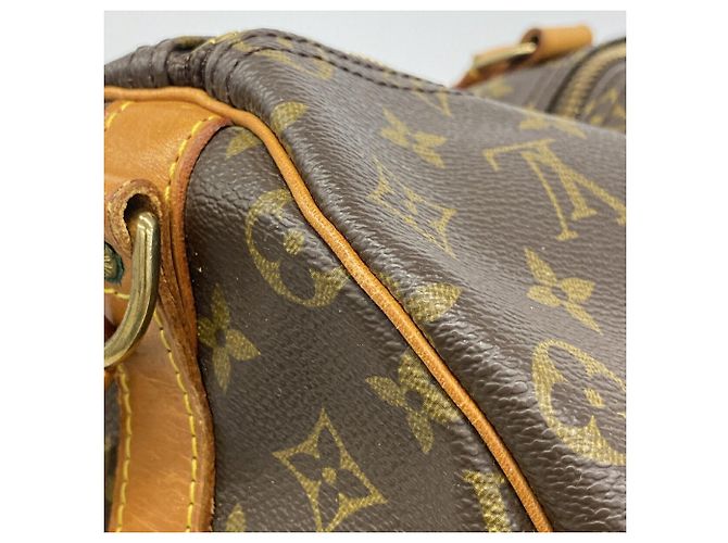 Louis Vuitton Brown Boston Monogram Keepall Bandoulière 60 Marrone - vista 14