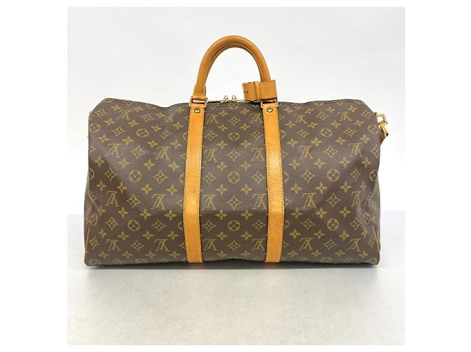 Louis Vuitton Brown Boston Monogram Keepall Bandoulière 60 Marrone - vista 15