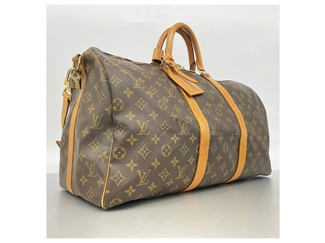 Louis Vuitton Brown Boston Monogram Keepall Bandoulière 60 Marrone - vista 2