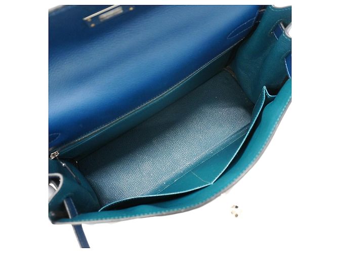 Hermès Borsa Hermes Kelly 32 Verso Evercolor Deep Blue Blu scuro - vista 4