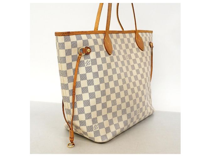 Borsa Tote Louis Vuitton Damier Azur Neverfull MM Bianco - vista 2