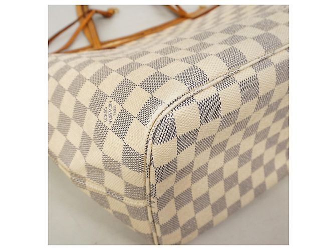 Borsa Tote Louis Vuitton Damier Azur Neverfull MM Bianco - vista 6