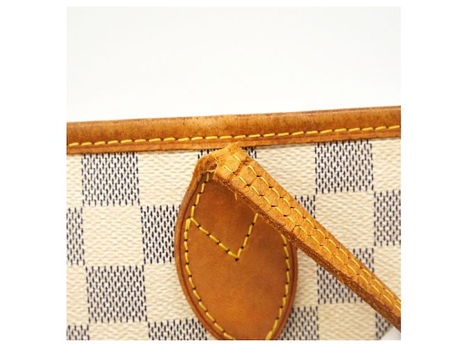 Borsa Tote Louis Vuitton Damier Azur Neverfull MM Bianco - vista 7