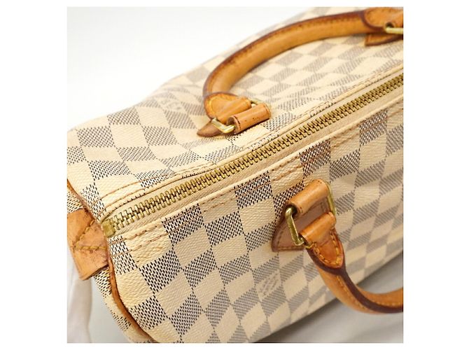 Borsa Louis Vuitton Damier Azur Speedy 30 Bianco - vista 11
