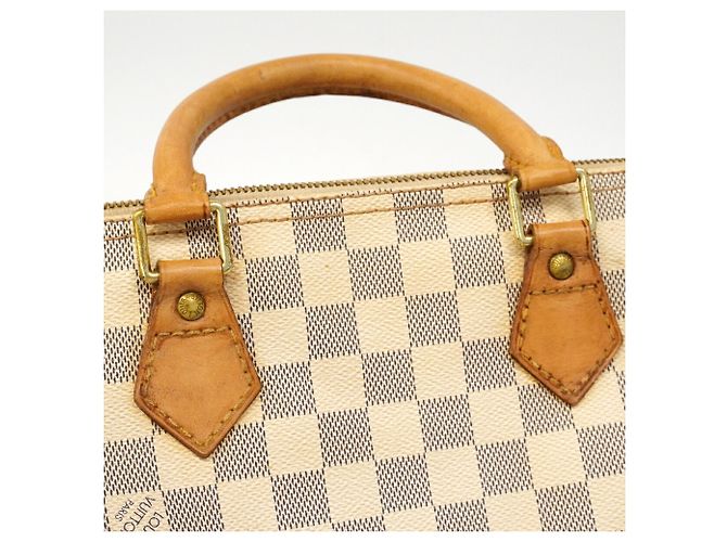 Borsa Louis Vuitton Damier Azur Speedy 30 Bianco - vista 12