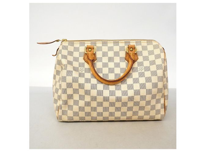 Borsa Louis Vuitton Damier Azur Speedy 30 Bianco - vista 13