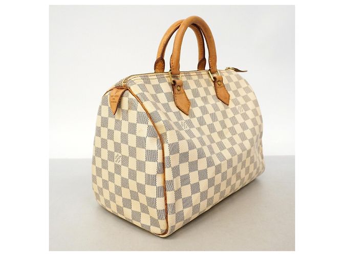 Borsa Louis Vuitton Damier Azur Speedy 30 Bianco - vista 2