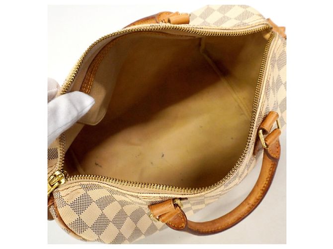 Borsa Louis Vuitton Damier Azur Speedy 30 Bianco - vista 4