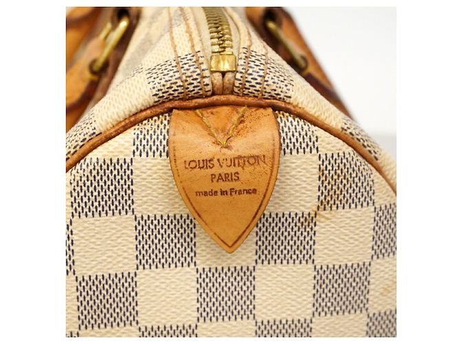 Borsa Louis Vuitton Damier Azur Speedy 30 Bianco - vista 5