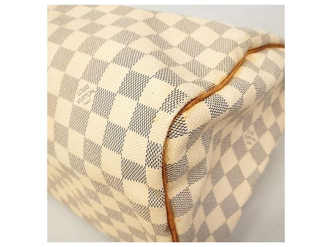 Borsa Louis Vuitton Damier Azur Speedy 30 Bianco - vista 6