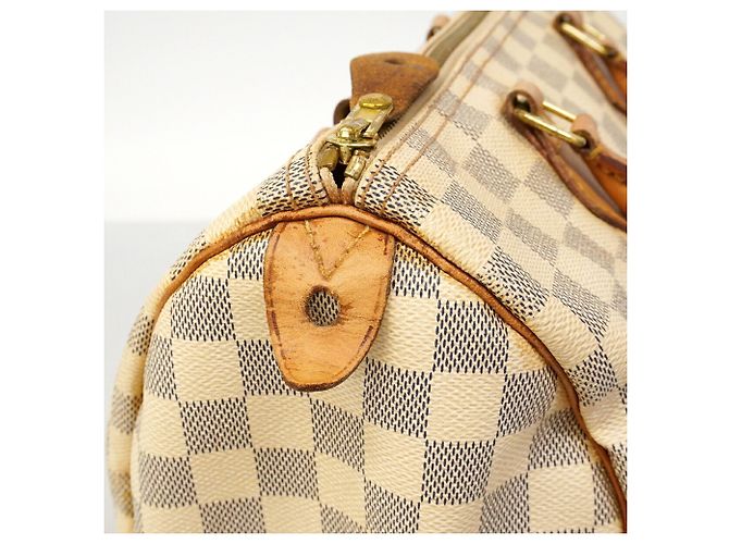 Borsa Louis Vuitton Damier Azur Speedy 30 Bianco - vista 8