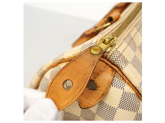 Borsa Louis Vuitton Damier Azur Speedy 30 Bianco - vista 9