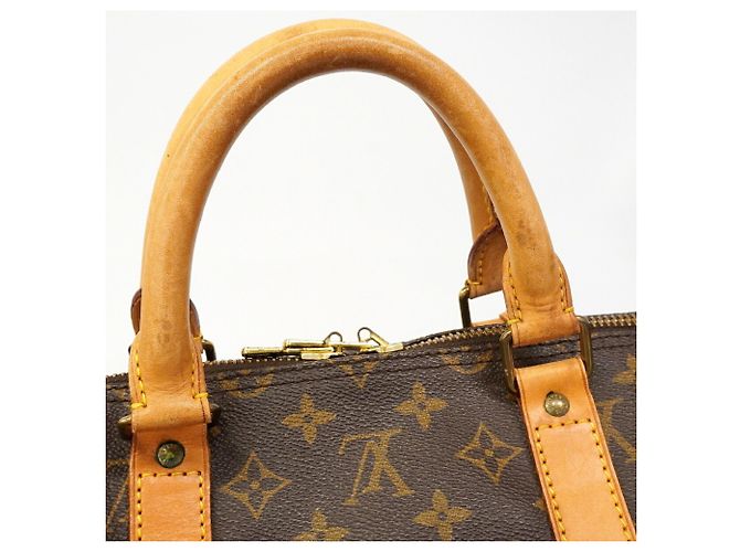 Louis Vuitton Brown Boston Monogram Keepall Bandoulière 55 Marrone - vista 11