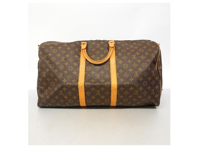 Louis Vuitton Brown Boston Monogram Keepall Bandoulière 55 Marrone - vista 12