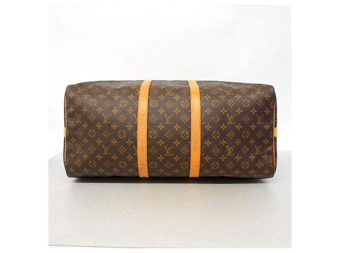Louis Vuitton Brown Boston Monogram Keepall Bandoulière 55 Marrone - vista 3