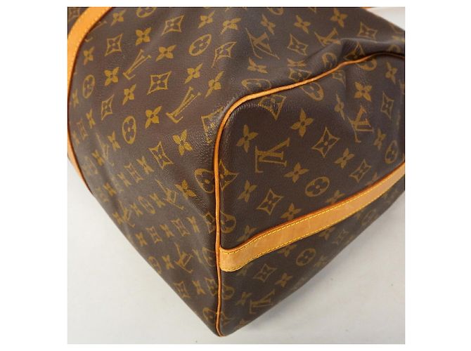Louis Vuitton Brown Boston Monogram Keepall Bandoulière 55 Marrone - vista 6