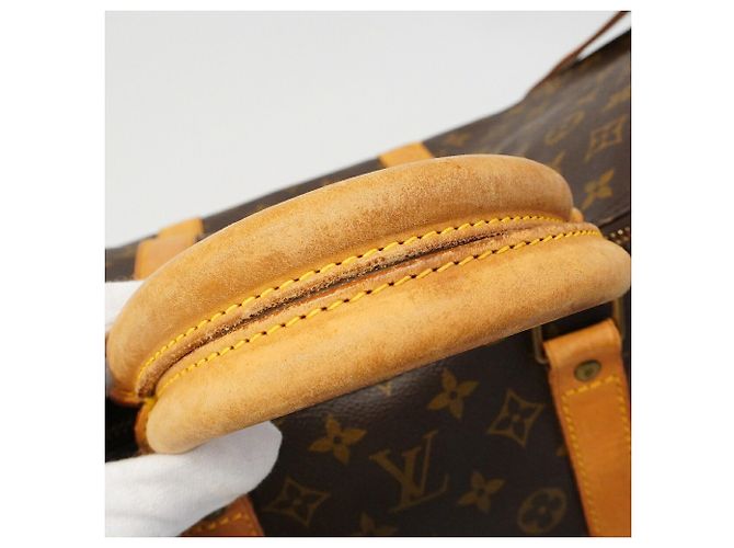 Louis Vuitton Brown Boston Monogram Keepall Bandoulière 55 Marrone - vista 8
