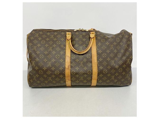 Borsa Boston Louis Vuitton Marrone - Keepall Bandoulière 55 - vista 12